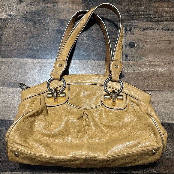 B. Makowsky Goldenrod Leather Shoulder Bag - Picture 2 of 7